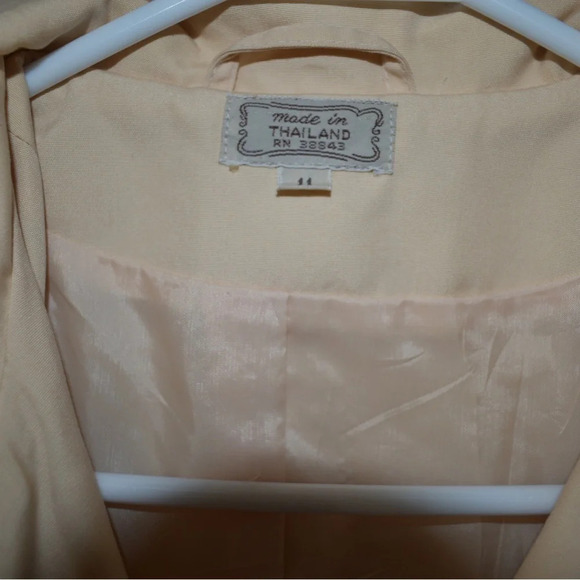 Vintage Sears JR Bazaar 1960s Warm Cream Long Trench Coat Juniors Size 11 Women - Picture 2 of 16